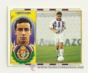 Cromo de Christiano en su etapa en el Real Valladolid.