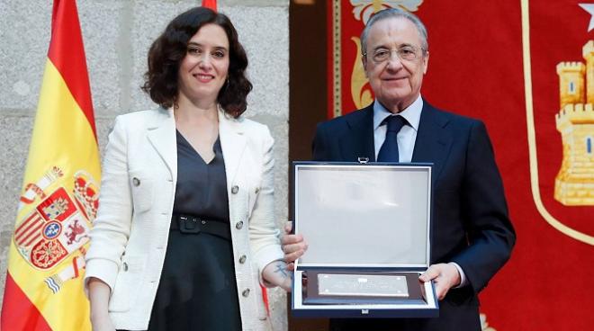 Isabel Díaz Ayuso, junto a Florentino Perez (Foto: Real Madrid).
