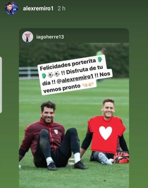 Iago Herrerín no se ha olvidado de felicitar a Remiro por su 25 cumpleaños (Foto: Instagram).