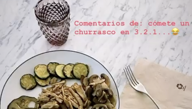 Plato de comida de Denis Suárez.