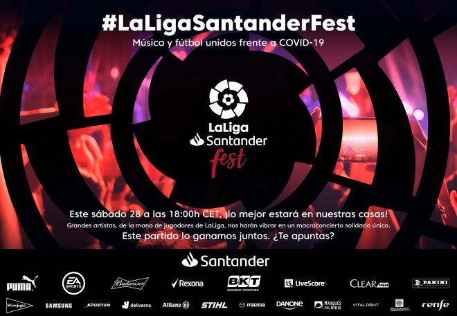 'LaLiga Santander Fest' amenizará el sábado la cuarentena de España por el coronavirus.