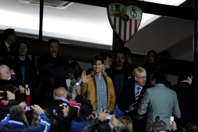Tom Cruise, en el palco del Sánchez-Pizjuán (Foto: Kiko Hurtado).