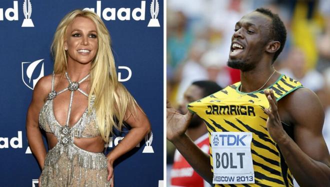 Britney Spears y Usain Bolt.