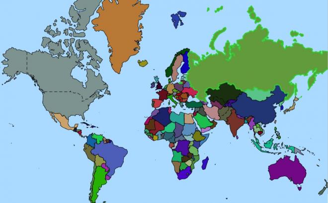El mapa mundial de la World War Bot.