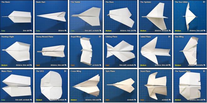 Aviones de papel y diseños de Fold'n Fly.