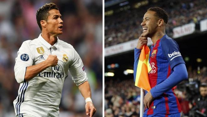 Cristiano Ronaldo en el Real Madrid y Neymar en el Barcelona.