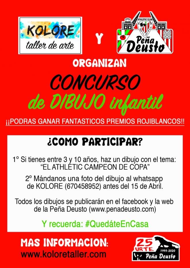 Bases del concurso de dibujo infantil de la Peña Deusto.