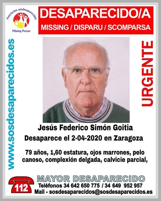 Un hombre de 79 años desaparecido en las últimas horas en Zaragoza.