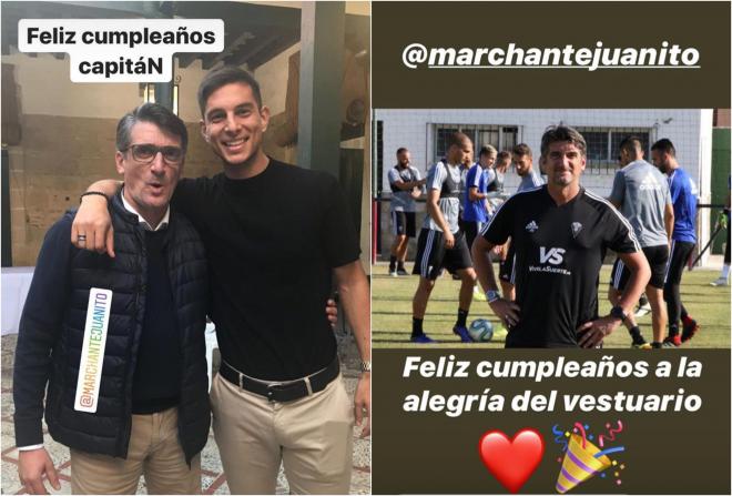 Marcos Mauro y Nano Mesa felicitan a Juanito Marchante por su cumpleaños.