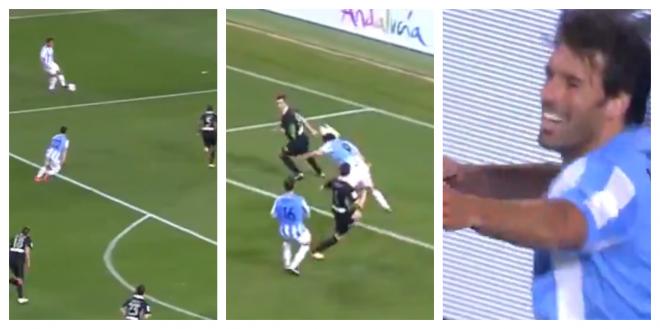 Imágenes del último gol de Van Nistelrooy con el Málaga (Capturas: LaLiga).