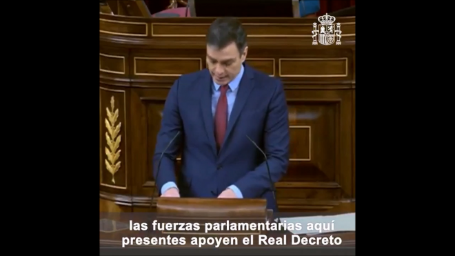 Pedro Sánchez, hablando de la prórroga del estado de alarma.