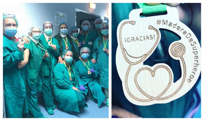 Las medallas recibidas por los sanitarios del Clínico (@HUVV_SAS).