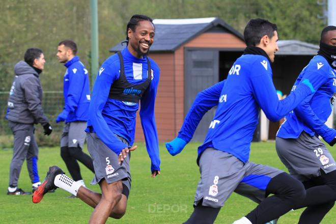 Abdoulaye Ba entrenando en Abegondo (Foto:RCD)