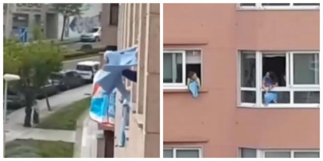Bufandas y banderas del Celta inundan los balcones de Vigo.