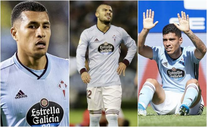 Murillo, Rafinha y Olaza.