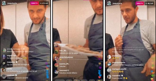 Joaquín cocinando en Instagram.