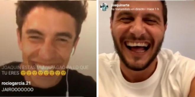 Marc Márquez y Joaquín Sánchez en el directo de Instagram.