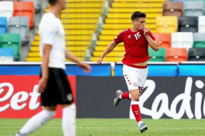 Joakim Maehle, con la selección danesa sub 21.