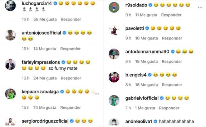 Reacciones en Instagram a la broma de Pepe Reina y los huevos.