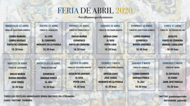 Cartel del Streaming taurino para la Feria de Abril.