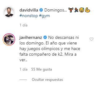 El comentario de Javi Hernanz a David Villa.