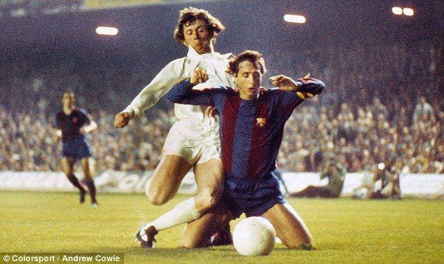 Cruyff, durante el famoso partido ante el Leeds.