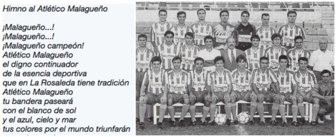 El himno del Atlético Malagueño en 1992 (Foto: MálagaCF).