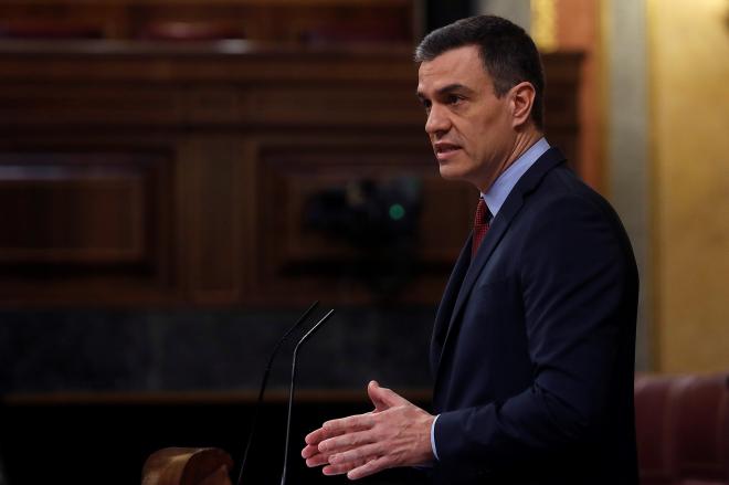 Pedro Sánchez, en el Congreso de los Diputados anunciado medidas de la desescalada (Foto: EFE).