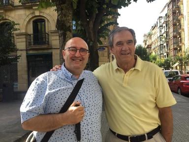 Jesús Ruiz con Luis Arconada el pasado verano.