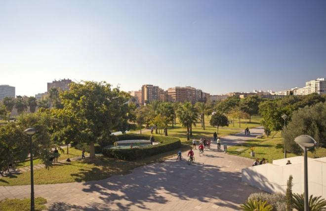 Jardín del Río Turia Valencia dónde previsiblemente se podrá hacer deporte este domingo.
