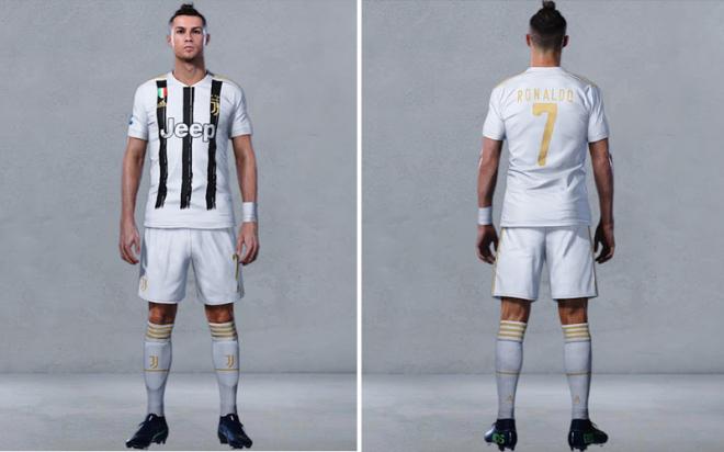 Recreación de Cristiano Ronaldo y la nueva camiseta de la Juventus (Imagen: Footy Headlines).