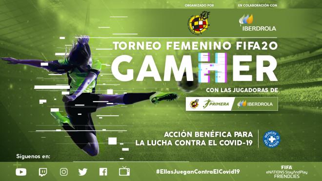 Cartel oficial del torneo 'GamHer' de Iberdrola y la RFEF.