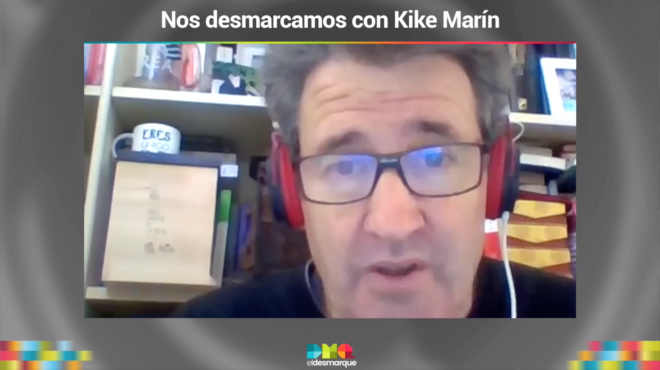 Un momento de la charla con el periodista Kike Marín.