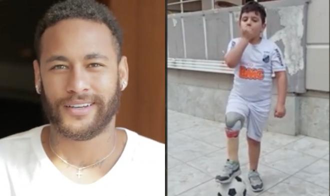 Neymar envía un mensaje de apoyo a un niño sirio víctima de la guerra.