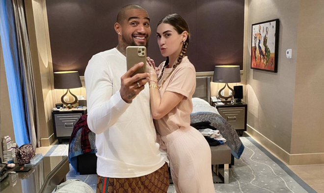 Kevin Prince Boateng, junto a su mujer, la modelo Melissa Satta (Foto: Instagram).