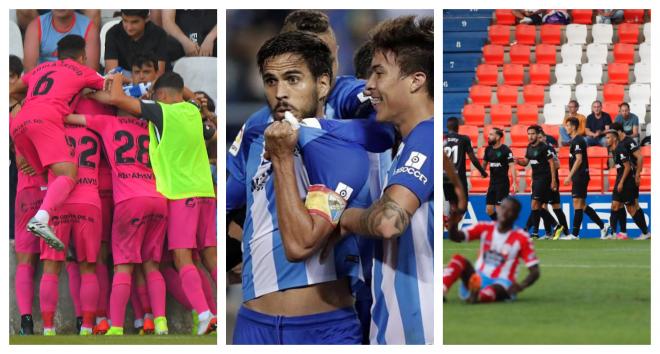 Imágenes de tres de los partidos que rescata el Málaga este domingo 3 de mayo.