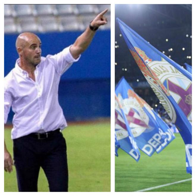 El entrenador Walter Pandiani y el estadio de Riazor.