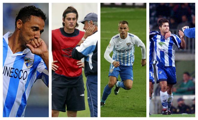 Cuatro de los jugadores con más partidos en la historia del Málaga CF.