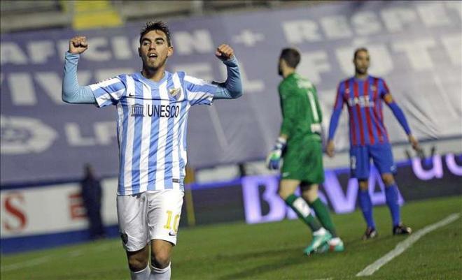 Horta, celebrando un gol al Levante con la camiseta del Málaga (Foto: EFE).