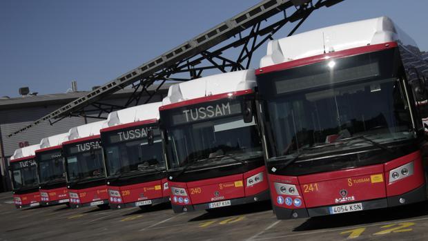 Autobuses de Tussam.