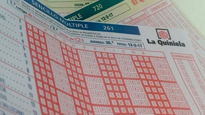 Boleto de la Quiniela, la lotería de fútbol.