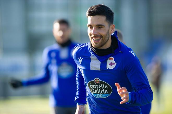 Eneko Bóveda entrenando en Abegondo (Foto:RCD)