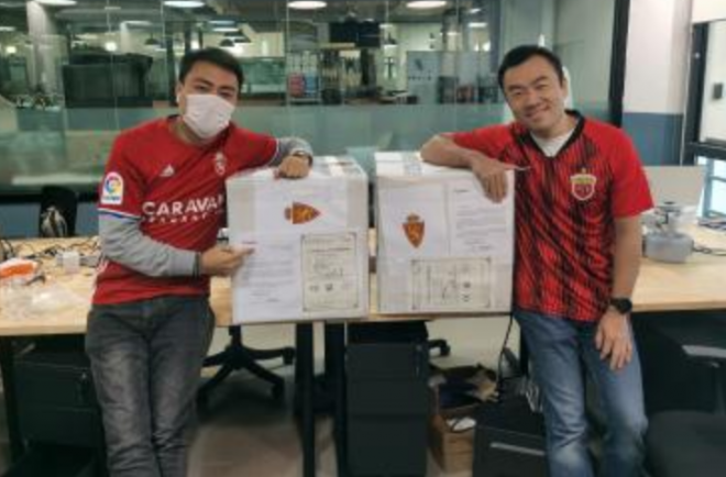 Victor Shao entrega un lote de mascarillas a la ciudad de Zaragoza para luchar contra el coronaviru