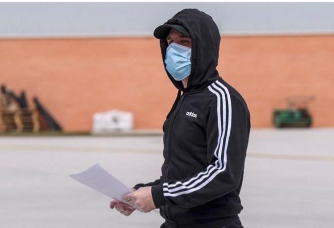 Kevin Rodrigues, a su llegada a las instalaciones de Butarque.