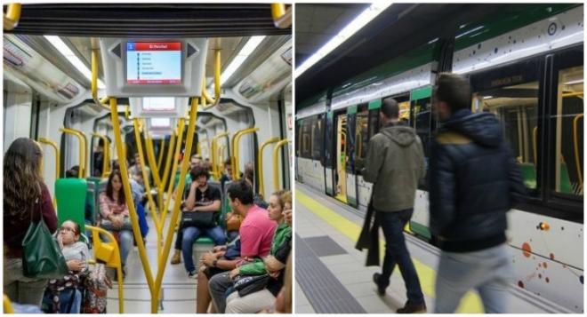 Dos imágenes del metro.