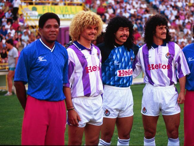 Pacho Maturana y los jugadores colombianos, en su etapa en el Real Valladolid.