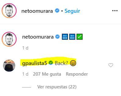 El mensaje de Paulista para Neto.