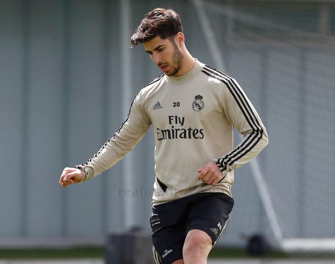 Asensio, en una sesión del Real Madrid (Foto: RM).