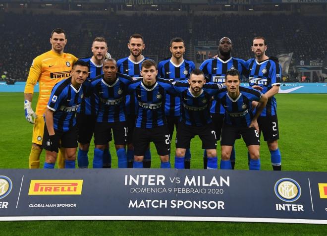 El once del Inter de Milán en un partido de Serie A.