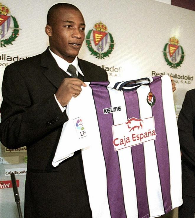 Edwin Congo, en su presentación con el Real Valladolid.